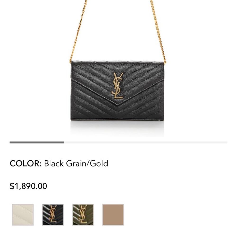 YSL Wallet on a chain bag